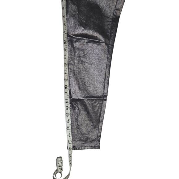 WHBM Coated Metallic Silver Coated Jeans Straight Leg Modern Casual Pants - Picture 7 of 14